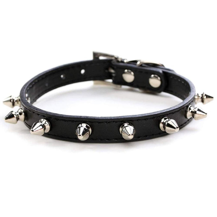 Furry Friend Leather Spike Collar for Dogs