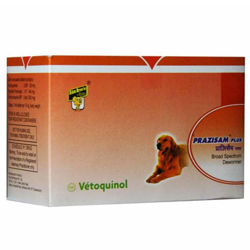 Vetoquinol Prazisam Plus Dog Dewormer Tablet- 4 Tab