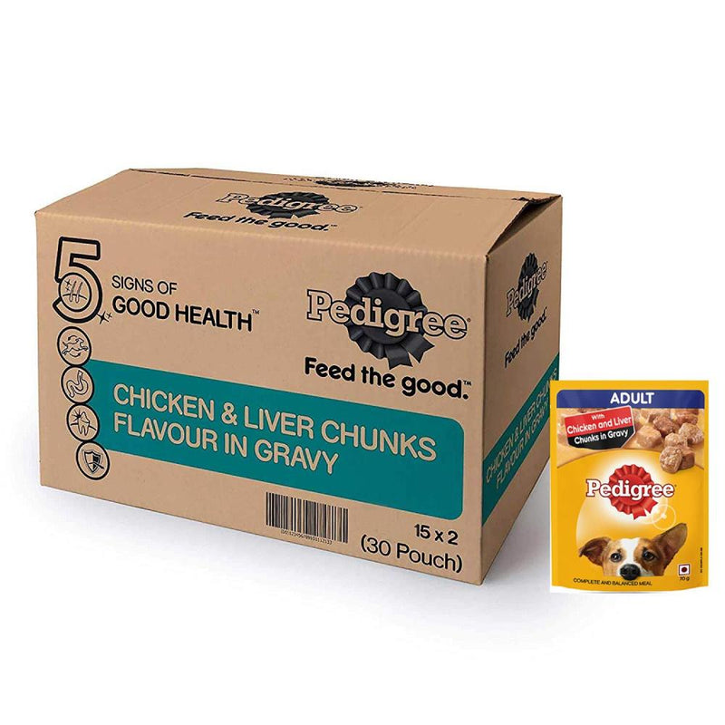 Pedigree Adult Gravy Chicken with Liver Chunks 70g