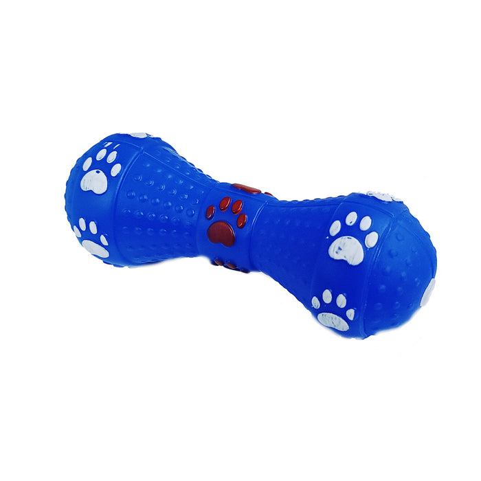 Furry Friend Rubber Squeaky Dumbbell Toy for Dogs