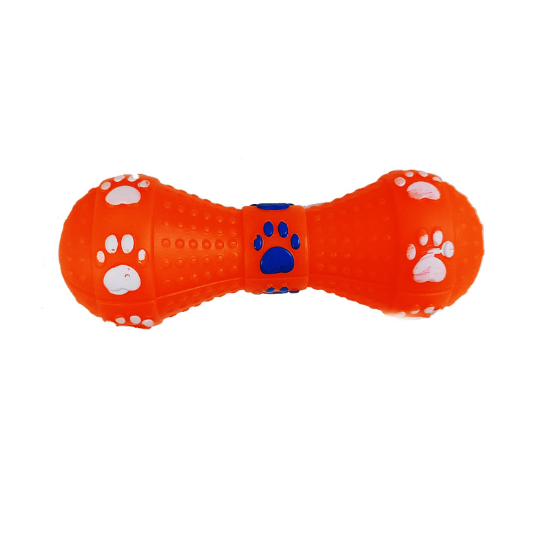 Furry Friend Rubber Squeaky Dumbbell Toy for Dogs