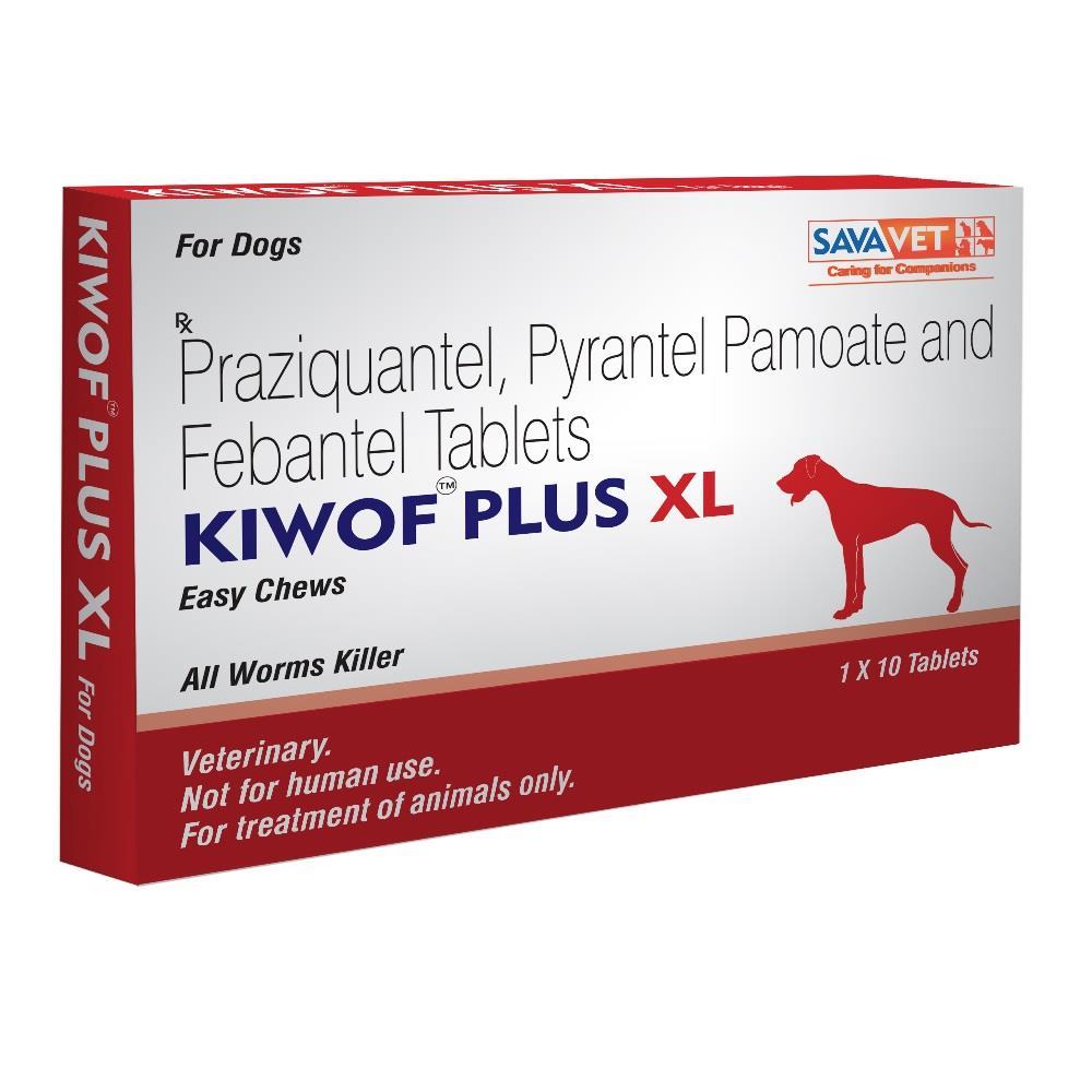 Buy Savavet Kiwof Plus XL Dog Dewormer Tablet Box of 10 Tab — CITY PET