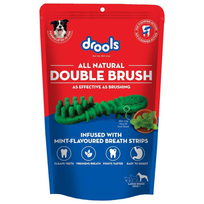 Drools Double Brush Dental Treat For Large Breed Dogs - 10 Pieces  330 G
