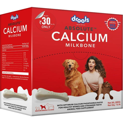 Drools Absolute Calcium Milk Bone- Medium Breed 16 Pcs