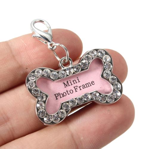 Furry Friend Dog Pendant Bone Heart Design Collar ID Tag for Pets- Small