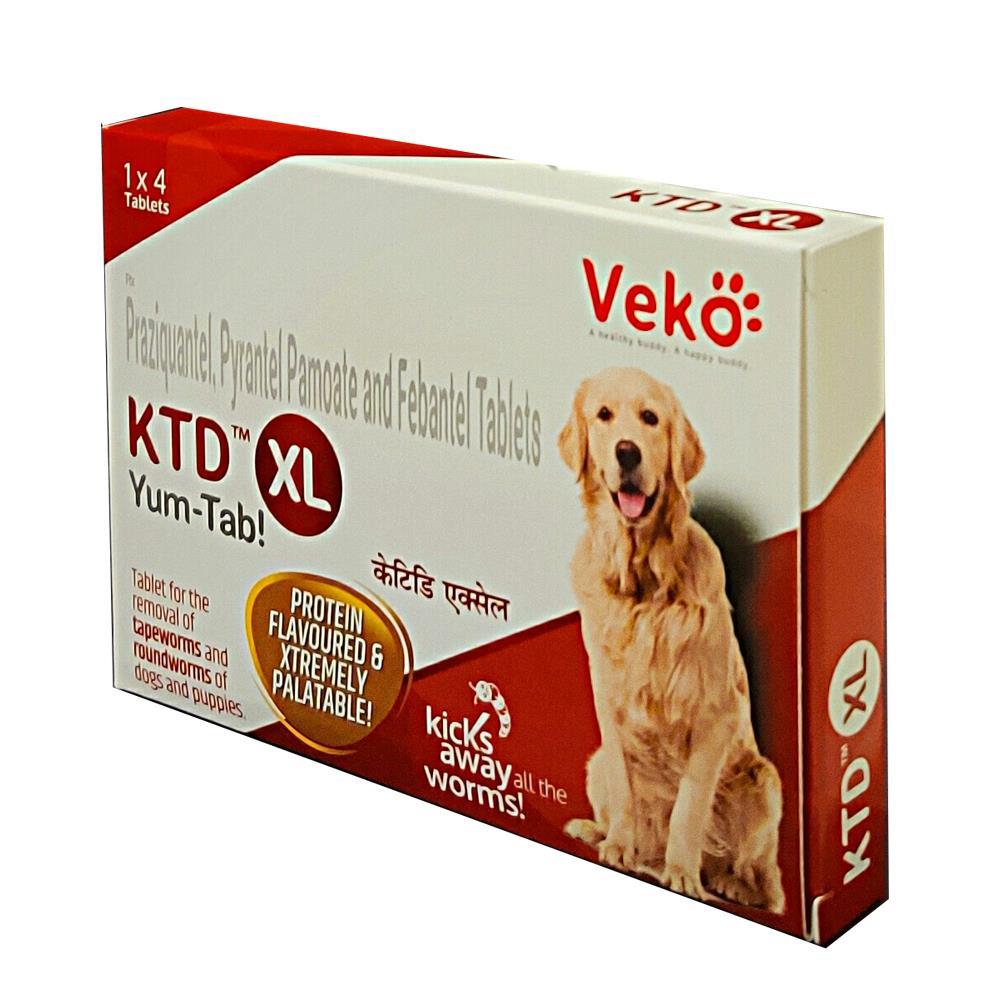 Buy Veko KTD XL Flavoured Dog Dewormer Tablet 1x4 Tab — CITY PET