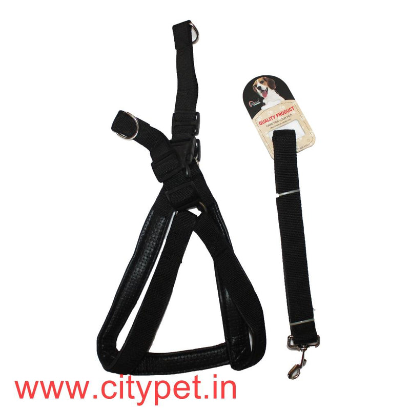 Premium Soft Padded Harness with Leash- Medium  2