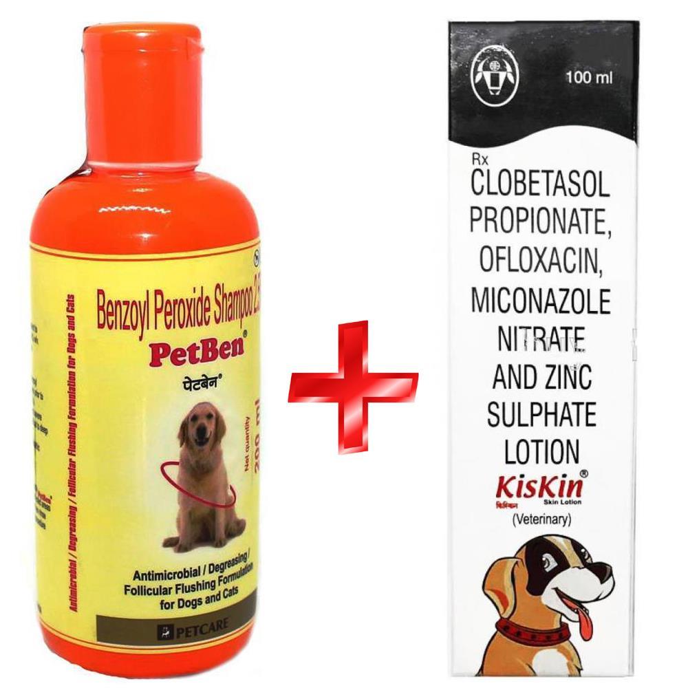 Petcare PetBen AntiFungal Dog Shampoo 200 ml + Intas Kiskin Lotion 10