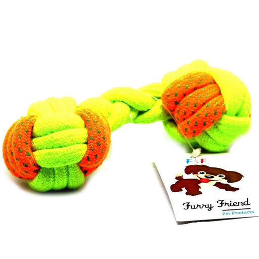 Furry Friend Cotton Dumbbell Chew Rope Toy for Dogs & Puppies