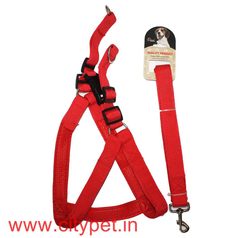 Premium Soft Padded Harness with Leash- Medium 1