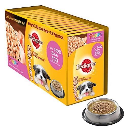 Pedigree Puppy Gravy Chicken Chunks 70g x 15 Pouch