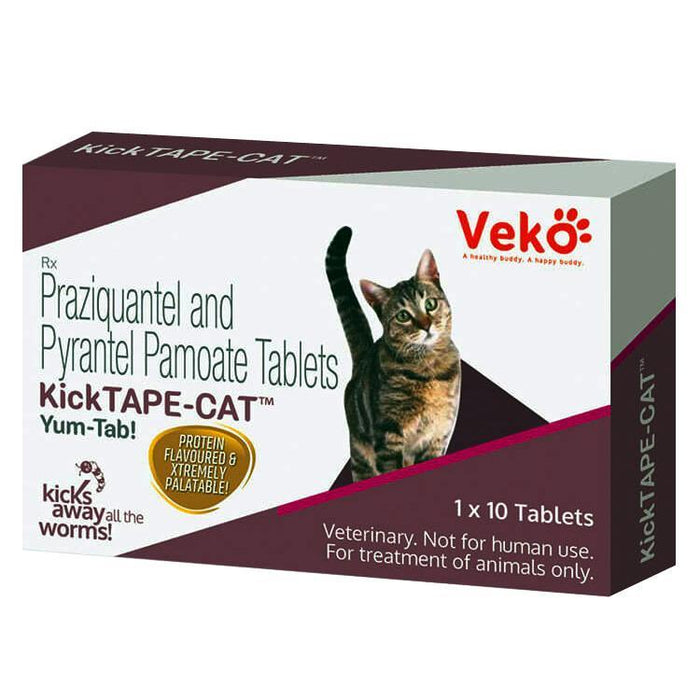 Veko Kick Tape-Cat Dewormer Tablet 1x10 Tab