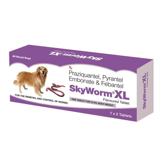 Sky Ec Sky Worm XL Dog Dewormer Tablet- 1x2