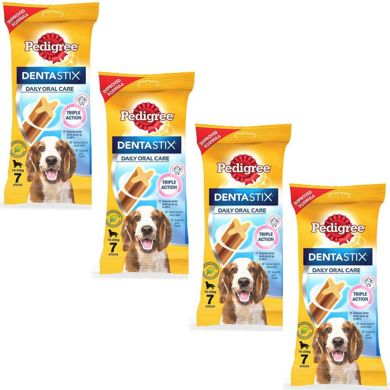 Pedigree Dentastix Oral Care Treat for Dogs- Medium Breed 10-25 kg Pack of 4