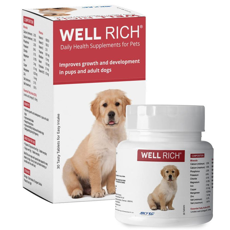Sky Ec WellRich Multivitamin & Mineral Tablets for Dogs - 30 Tab