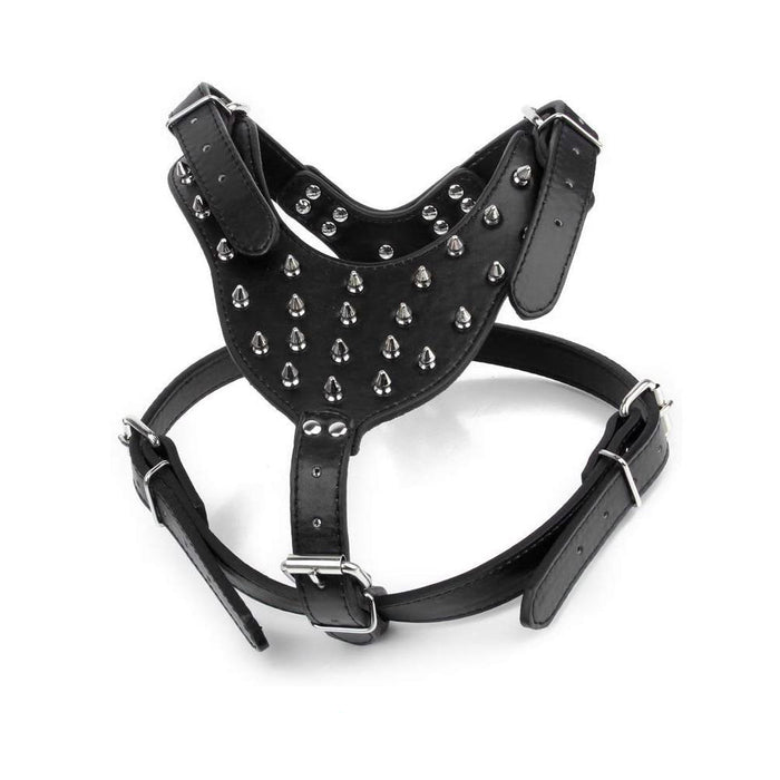 Furry Friend Leather Spiked Dog Harness